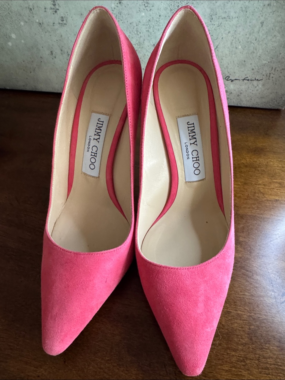 Jimmy Choo Pink Suede Pointed Toe Pumps